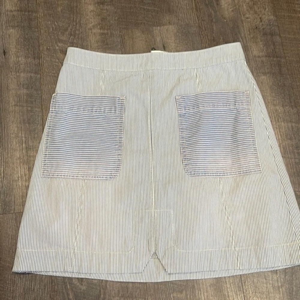 Anthropologie Pilcro and the letterpress pinstripe denim skirt